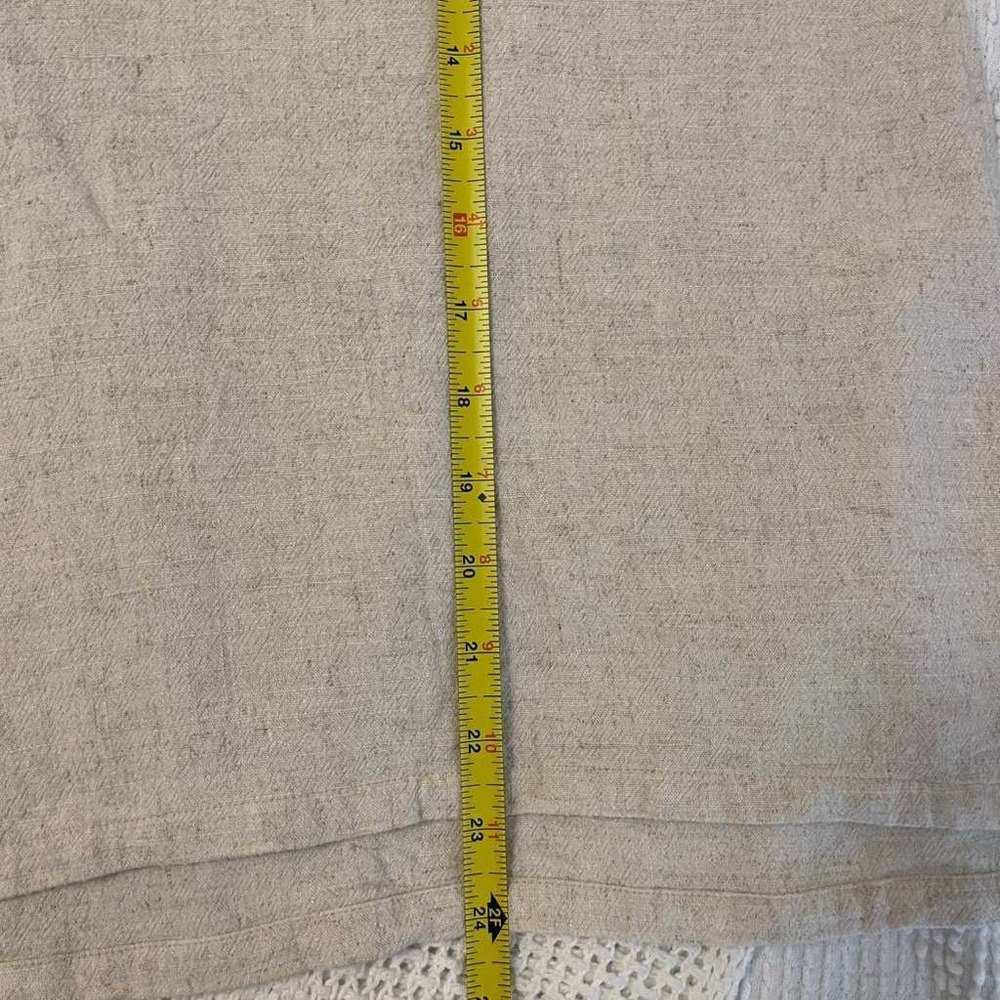 Chicos 2 Piece Linen Blend Set Oatmeal Beige Boxy Top Straight Leg Pants Size 1 - Picture 7 of 16